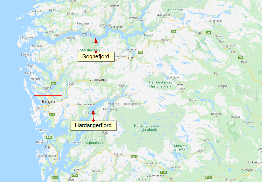 Hardangerfjord map