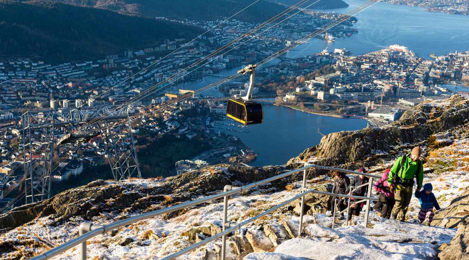 Winter in Bergen and Mount Ulriken