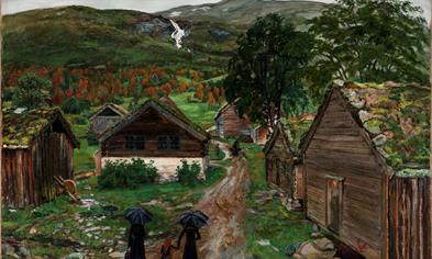 Kunstkvarter: «Et Jølstertun i væte og høstregn» (1902)