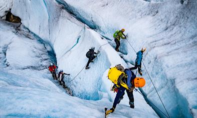 f you want, you can try climbing the ice too, but you can also choose to just enjoy the view!