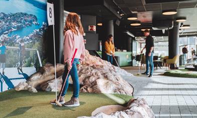 Minigolf at Vestkanten shopping mall in Bergen