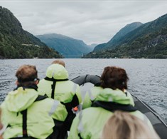 Fjord safari on the Hardangerfjord in a fast paced RIB-boat