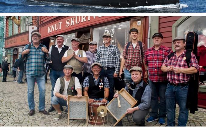 Musikk-cruise med dampskipet «Stord I» på Byfjorden med "Bryggesjauerne fra Dokkeskjærskaien".