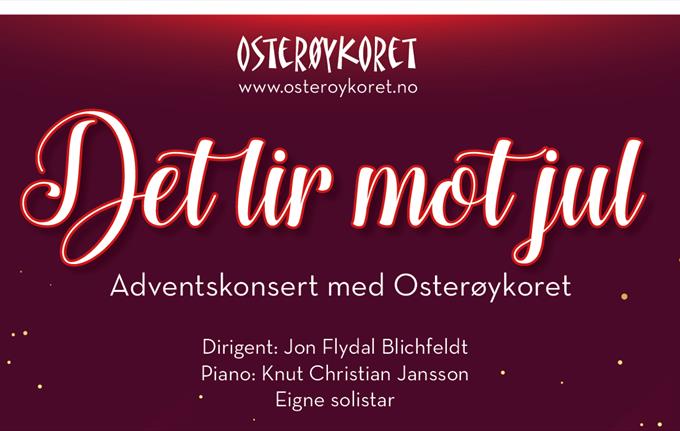 Adventskonsert med Osterøykoret i Hosanger kyrkje torsdag 11.desember kl.19.00