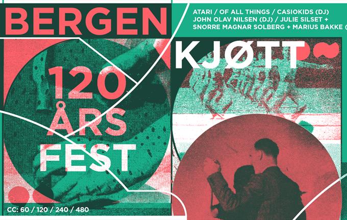Bergen Kjøtt 120år jubileumshelg! Lørdag 16. august: Atari / Of All Things / Casiokids (DJ) / John Olav Nilsen (DJ)