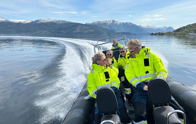 Fjord cruise in Rib boat on the Hardangerfjord
