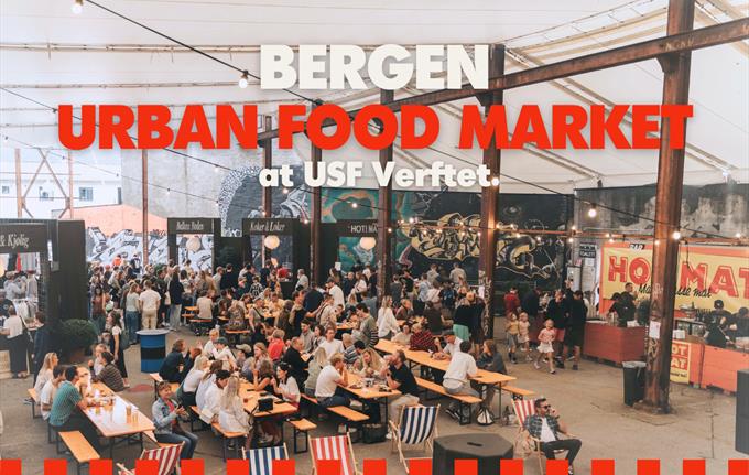 The urban food market at USF Verftet in Bergen