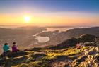 Sunset in the summer with a view of Bergen City