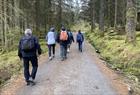 You will hike along gravel roads and scenic trails