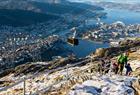 Hiking Ulriken in winter