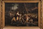 Adolph Tidemand (1814-1876): Wedding procession through the forest, 1873