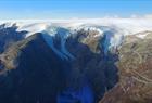 View of a glacier from above