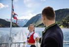 Young couple in traditional Norwegian costumes