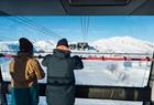 The unique location of the gondola at the train station means you can travel to the mountains quickly and in an environmentally friendly way.