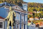 Statue of Ludvig Holberg, famous Norwegian writer