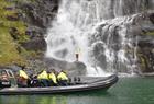 Waterfall fjord cruise in Rib boat